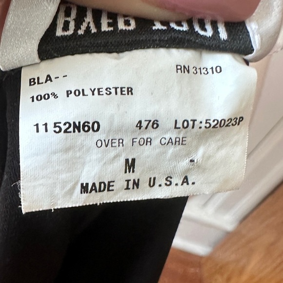 Byer Too! Y2K Classic Black Dress Cowl Neck Split Shoulder Seam Minimalist Sz M - Picture 16 of 17